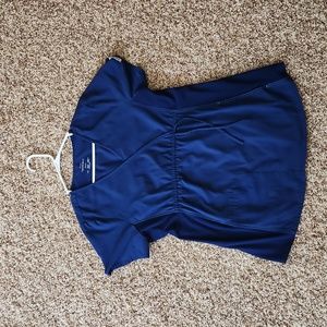 Cherokee Flexibles Maternity Scrub Top, Navy Blue, Medium